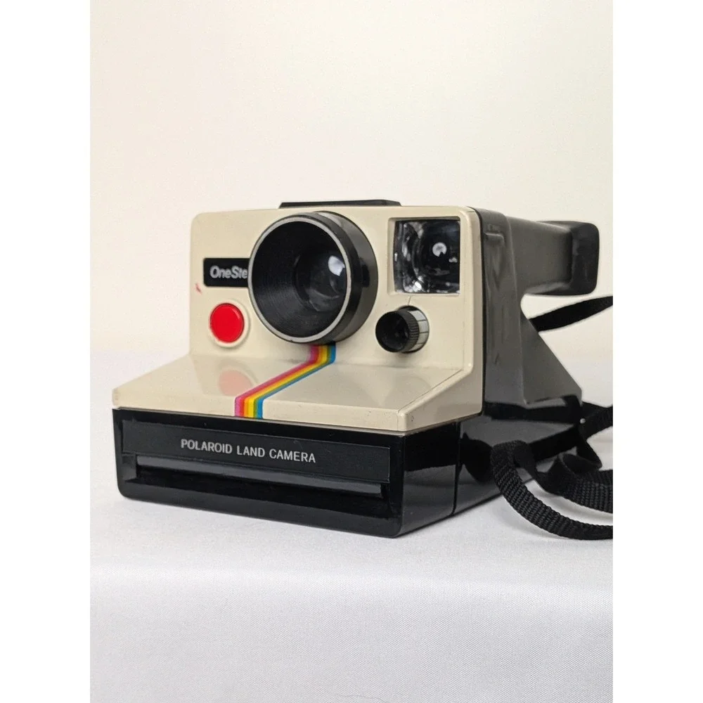Polaroid OneStep Land Camera White Black Rainbow SX-70 Retro Vintage 70s WORKING